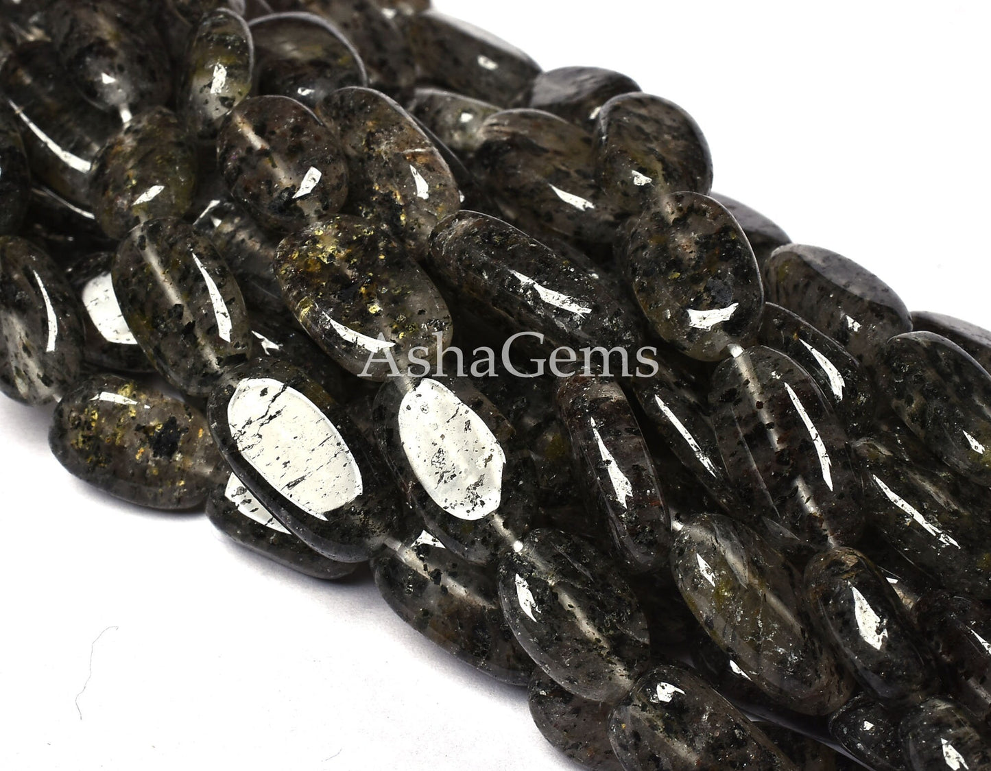 Amazing Black Dot Quartz Smooth Uneven Oval Shape Gemstone Beads, Black Dot Quartz Plain Oval Beads, Quartz Handmade Loose Beads For Jewelry