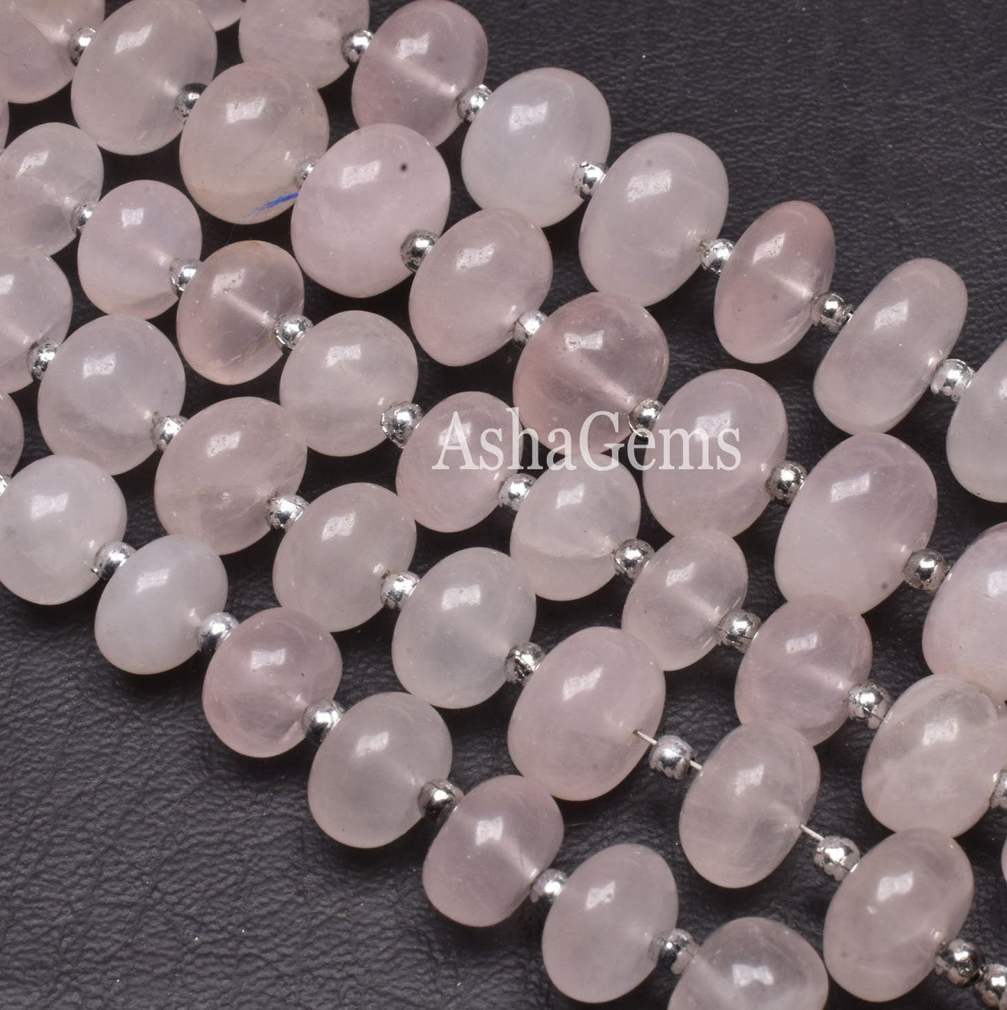 Natural Rose Quartz Smooth Rondelle Shape Beads, Pink Rose Quartz Plain Beads Handmade, Rose Quartz Rondelle, Quartz Smooth Beads Jewelry