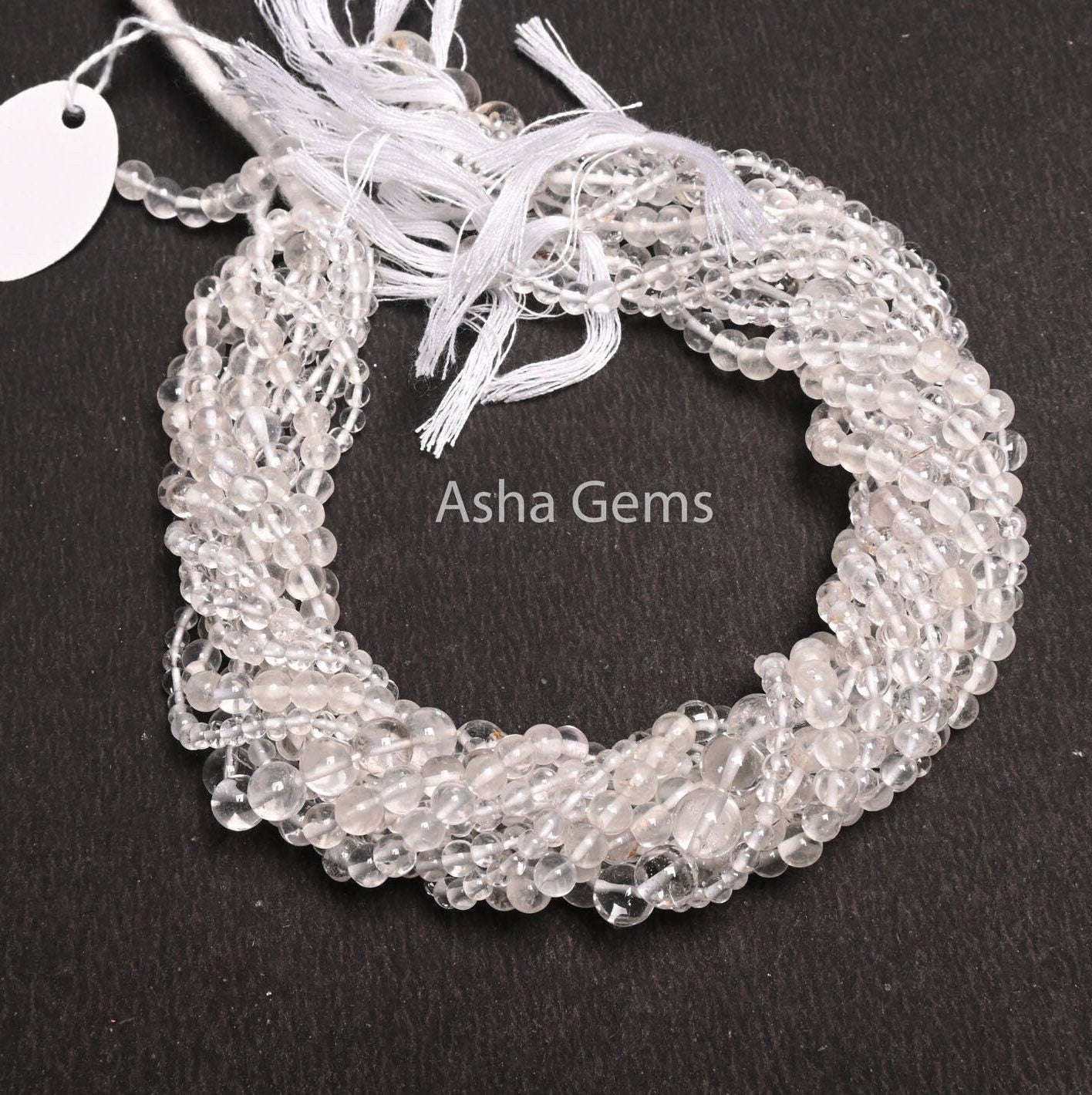 Natural Crystal Quartz Round Beads,12.5" Strand Fine Clear Crystal Smooth Ball Round Shape Gemstone Beads Crystal Jewelry Making Crafts SALE