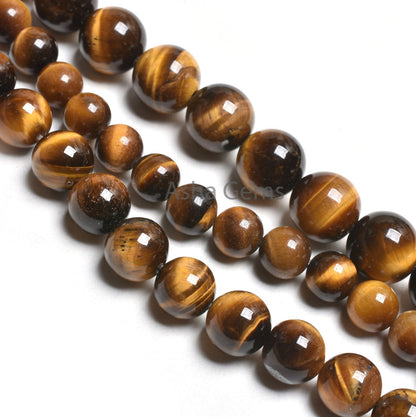 15" Strand AAA Quality Tiger Eye Smooth Round Ball Gemstone Beads,8,10,12 mm Tiger Eye Plain Round,.8 mm Drill Hole Gemstone Loose Bead SALE