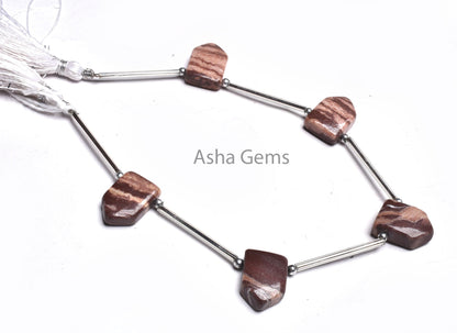 Shaded Brown Jasper Fancy Gate Shape Gemstone Beads, Picture Jasper Smooth Handmade Beads, Jasper Side Drill Fancy Bead Jewelry making SALE