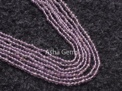 13" Strand Natural Pink Amethyst Smooth Round Beads, Fine Quality Pink Amethyst Plain Round Ball Gemstone Beads, Jewelry Making Crafts SALE