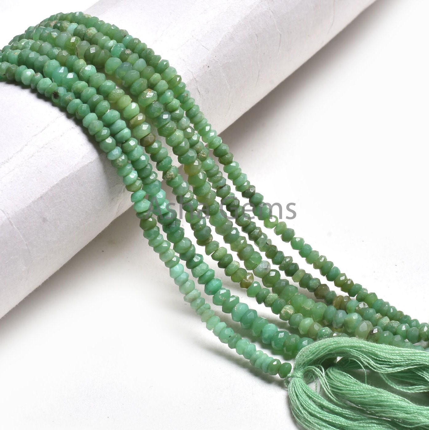 16" Strand Natural Chrysoprase Faceted Rondelle Beads, Green Chrysoprase Beads, Beautiful Chrysoprase Indian Cut Gemstone Beads Jewelry SALE