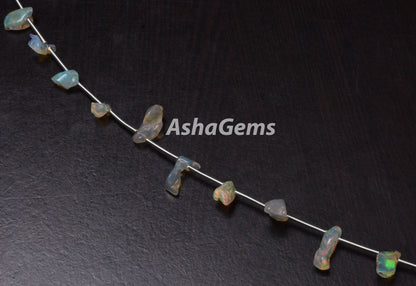 Natural Welo Fire Ethiopian Opal Raw Nuggets Beads, 5.5-14 mm Beautiful Rainbow Fire Untreated Ethiopian Opal rough Beads, Rock Mineral Opal