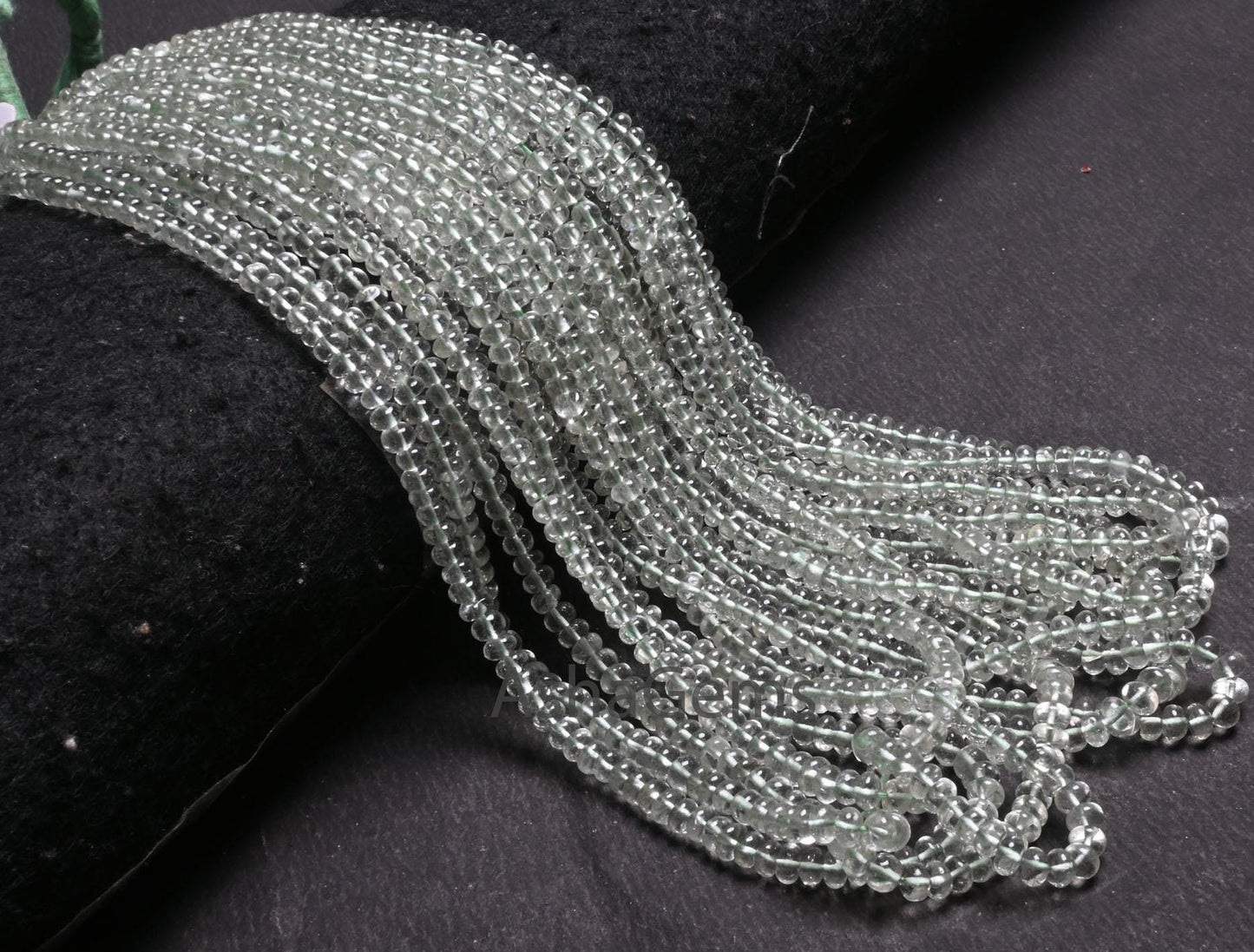 AAA Quality Green Amethyst Smooth Rondelle Gemstone Beads,16"Natural Amethyst Plain Handmade Roundelle Bead Green Amethyst Bead Jewelry SALE (AG 12295)