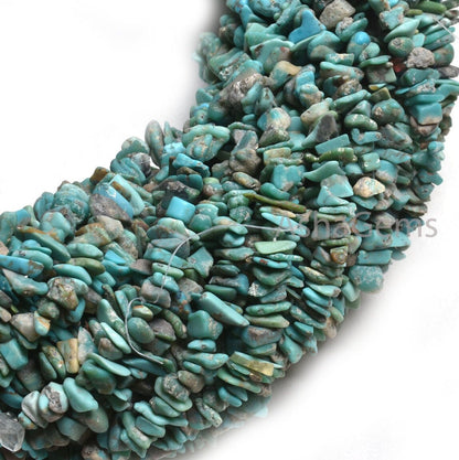 Natural Sleeping Beauty Turquoise Uncut Chip Gemstone Beads,34" Blue Turquoise smooth raw rough Tiny Arizona Turquoise Chip Beads Jewelry