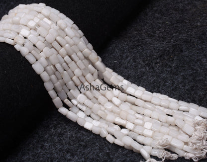 Natural White Quartz Smooth Rectangle Bead,13" Strand Quartz Plain Handmade Uneven Rectangle Beads Gemstone White Quartz Beads Jewelry Craft