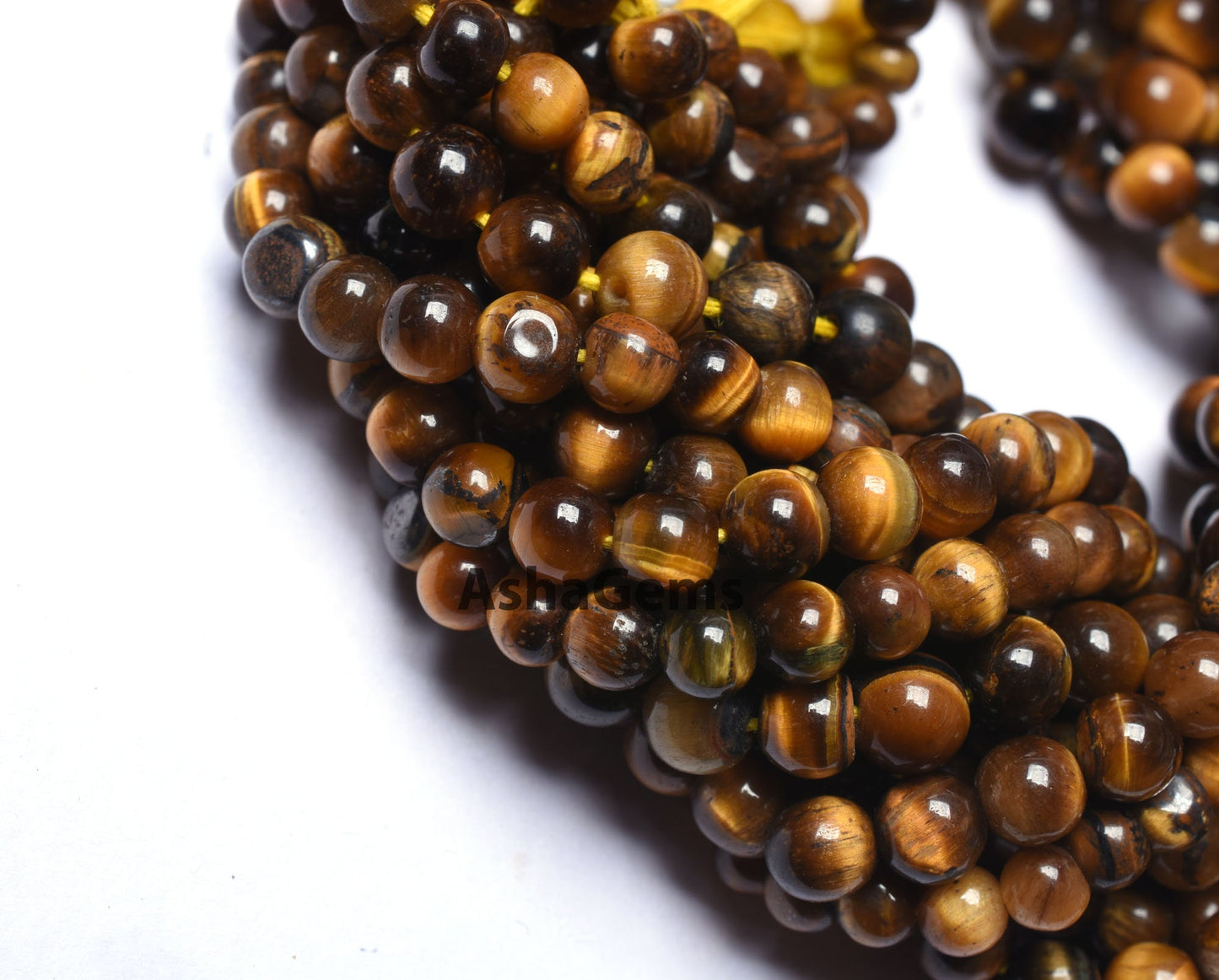 13" Strand Natural Tiger Eye Smooth Round Ball Beads, Shaded Brown Tiger Eye Plain Round Shape Gemstone Beads, Tiger Eye Beads Jewelry Craft