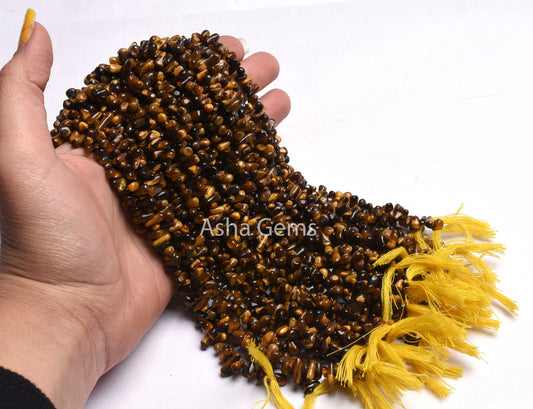 13" Strand Natural Tiger Eye Teardrop Beads, Shaded Brown-Yellow Tiger Eye Smooth Drop Handmade Beads,3.5-8mm Uneven Drops Bead Jewelry SALE
