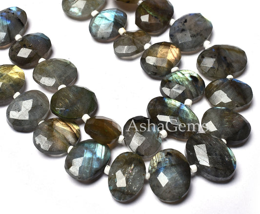 Natural Multi Fire Labradorite Faceted Oval Shape Beads, Labradorite Oval Gemstone Beads Oval Shape Briolette Labradorite Wholesale Jewelry