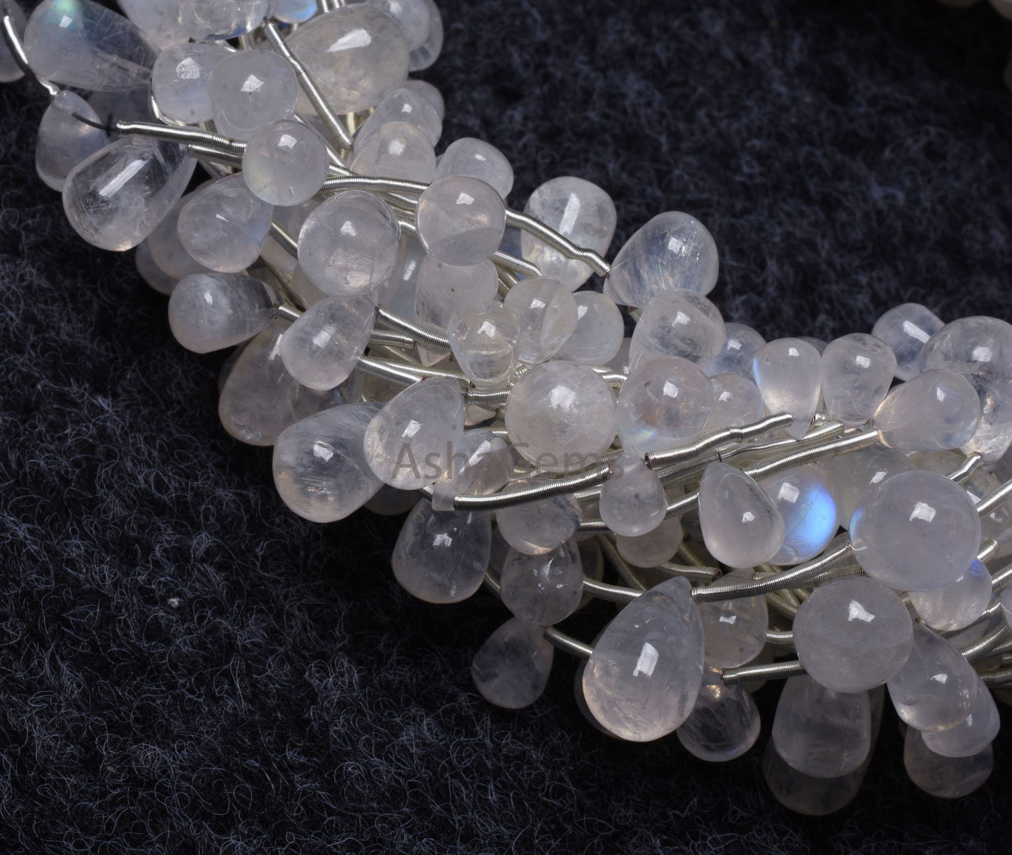 9" Strand beautiful Rainbow Moonstone Drops Shape beads, Fine white rainbow Smooth side drill Teardrop Gemstone Bead For Jewelry making SALE