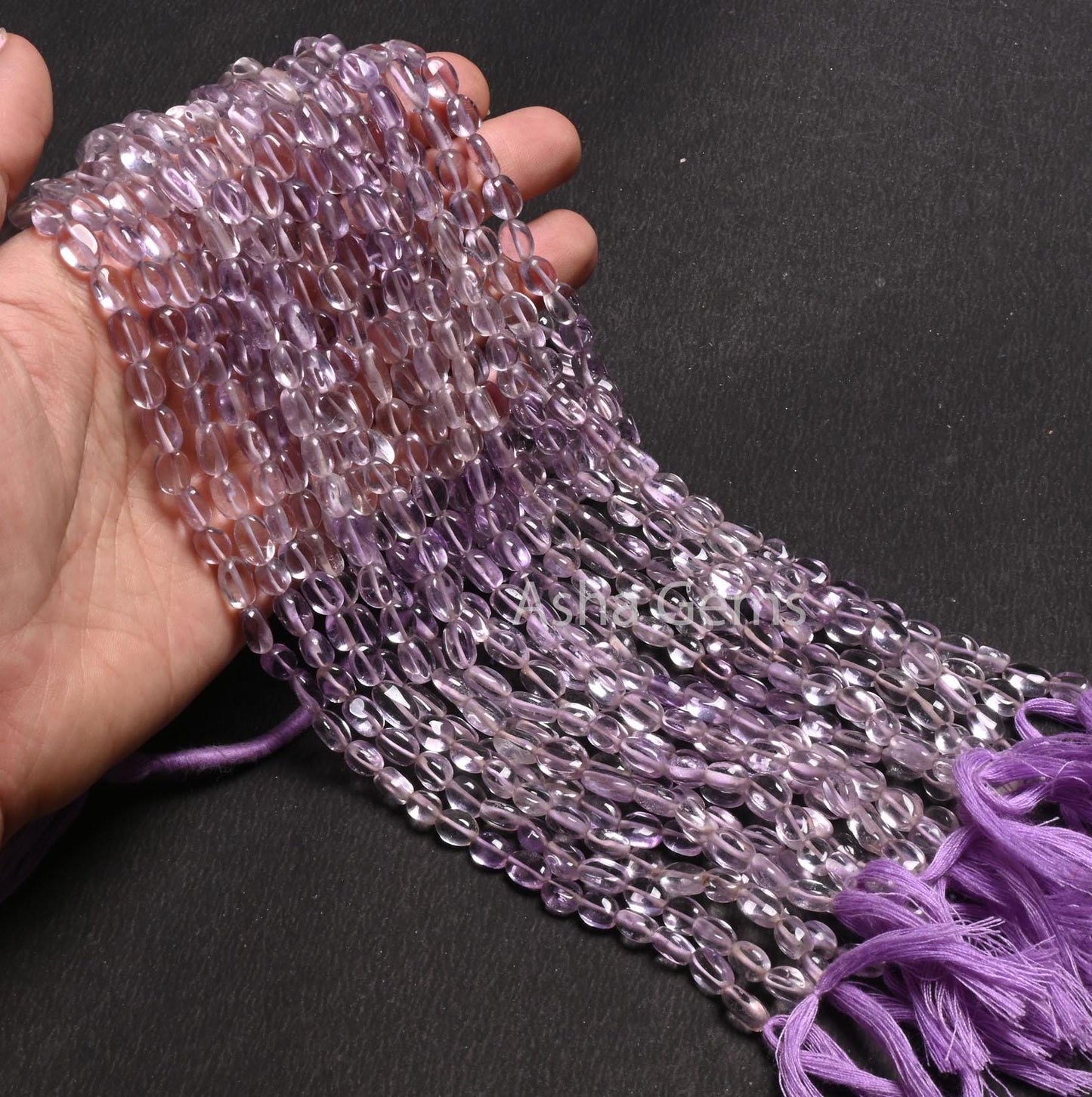 Fine Quality Pink Amethyst Smooth Oval Shape Gemstone Beads,13" Strand Shaded Pink Amethyst Handmade Oval Straight Beads Jewelry Crafts SALE