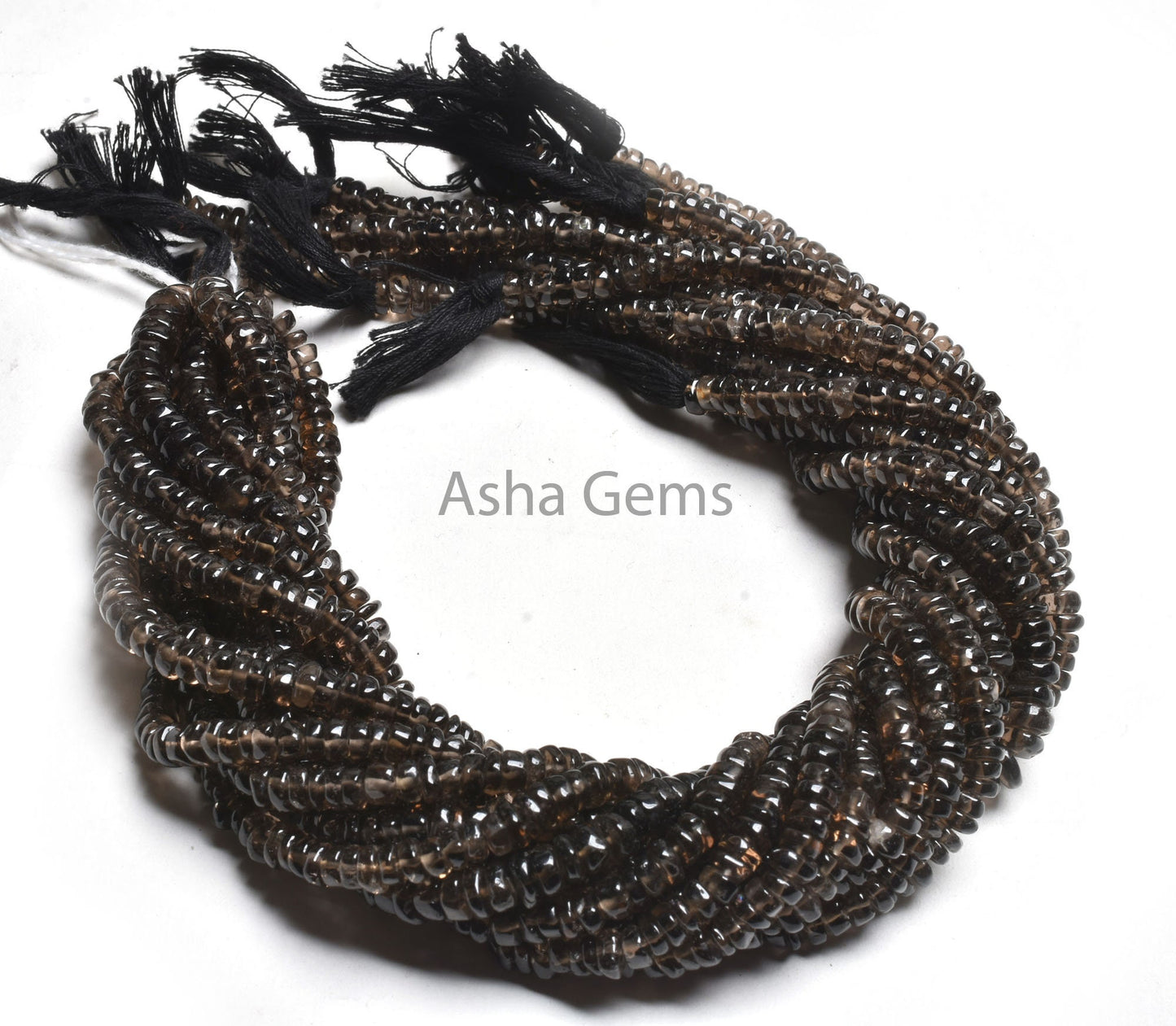 Beautiful Smoky Quartz Handmade Tyre Shape Beads,13 Inch Strand, Natural Smoky wheel shape Beads, Smoky Gemstone Beads For Jewelry Crafts