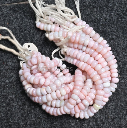 Beautiful Light Pink Opal Smooth Rondelle Shape Beads,8-9 mm Fine Shaded Pink Opal Plain Handmade Gemstone Opal Beads Jewelry Necklace Craft