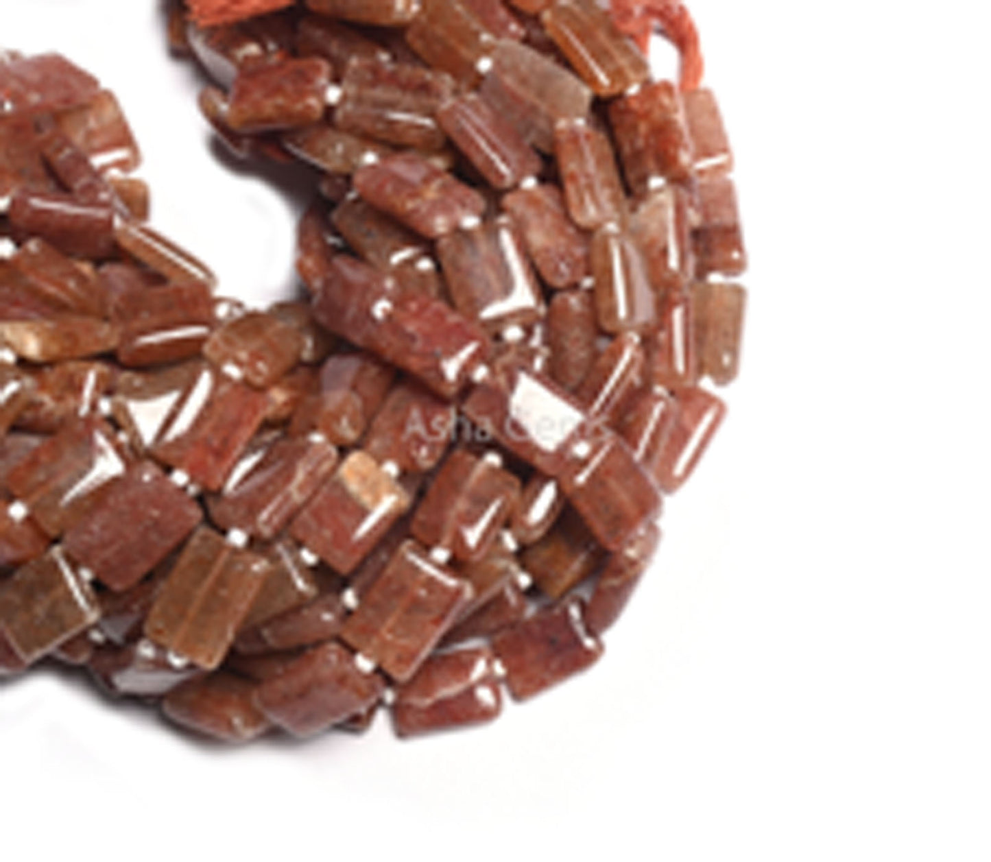 9" Strand Red Strawberry Quartz Smooth Rectangle Shape Gemstone Loose Beads, Strawberry Quartz Handmade Chicklet Straight Drill Bead Jewelry