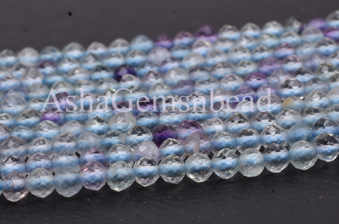 2.5mm Fine Quality Blue Fluorite Micro Cut Faceted Rondelle Gemstone Beads, Natural Fluorite Machine Cut Beads for Jewelry Making Craft SALE
