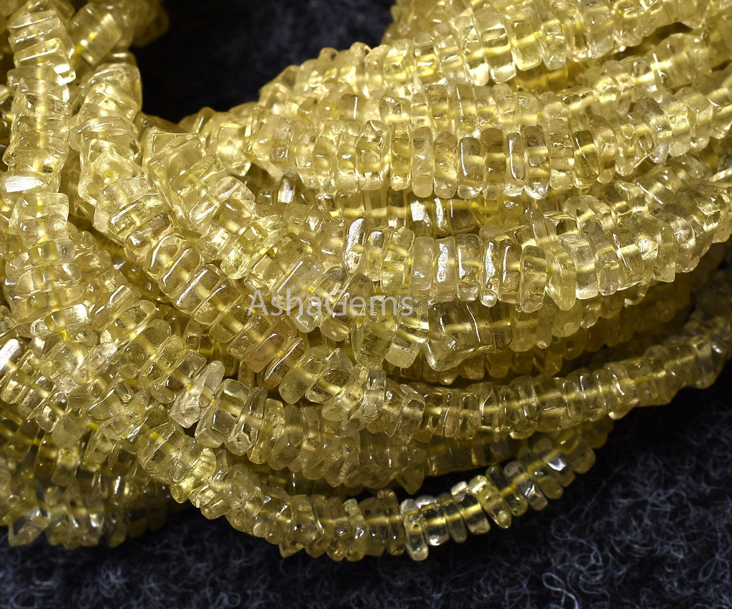 Beautiful Yellow Lemon Quartz Smooth Square Shape Beads, Lemon Heishi Square Plain Beads, Lemon Smooth Flat Beads ,Handmade Loose Gemstone