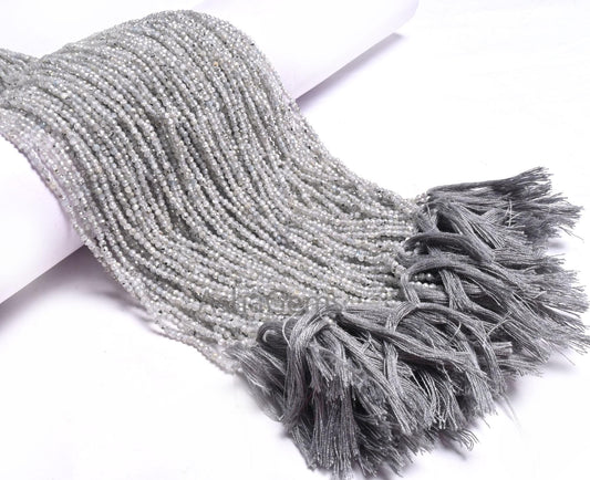 Genuine Grey Zircon Faceted Rondelle Beads,2 mm Natural Zircon Machine Cut Gemstone Tiny Beads, Real Zircon Micro cut Beads Necklace Jewelry