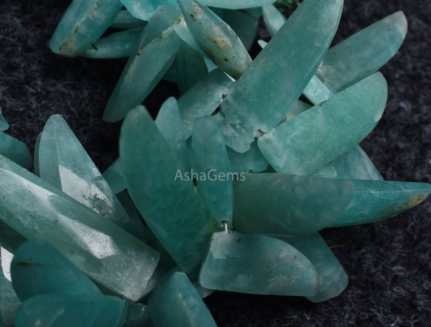Beautiful Blue Amazonite Faceted fancy Nail Shape Gemstone Beads,8 Inch Strand Natural Amazonite bead, Amazonite Flat Briolettre For Jewelry