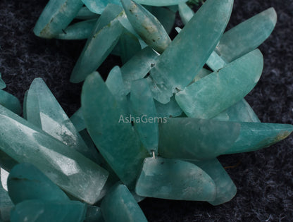 Beautiful Blue Amazonite Faceted fancy Nail Shape Gemstone Beads,8 Inch Strand Natural Amazonite bead, Amazonite Flat Briolettre For Jewelry