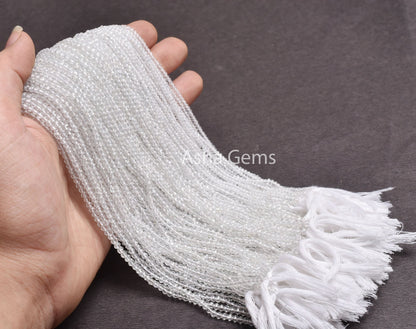 AAA Quality Natural Topaz Machine Cut Tiny Rondelle Beads,2mm,2.75 mm White Topaz Micro Cut Gemstone Beads,13" Real Topaz Bead Jewelry Craft