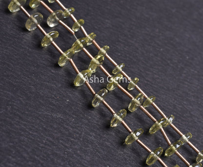 Beautiful Lemon Quartz Fancy Flat Rondelle Beads, Natural Lemon German Cut Gemstone Loose Beads,6" Lemon Quartz Beads Jewelry Making Crafts