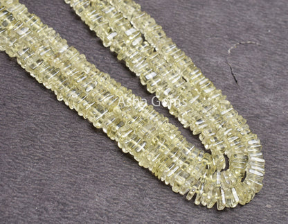 Beautiful Lemon Quartz Flat Square Shape Gemstone smooth Beads,16" Strand Natural Lemon Heishi Square Beads, Lemon Beads Jewelry Crafts SALE