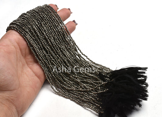 2.4mm Beautiful Natural Pyrite Micro Cut Rondelle Faceted Gemstone Beads AAA Quality Pyrite Machine Cut Tiny Beads jewelry Making Craft SALE