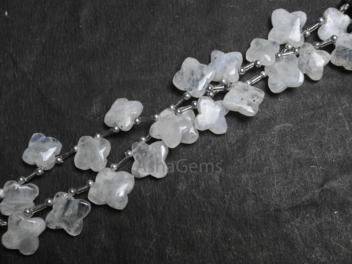 Beautiful White Rainbow Moonstone Carve Flower Gemstone Beads, Blue Fire Rainbow carving handmade Fancy Side Drill Beads Jewelry Craft SALE