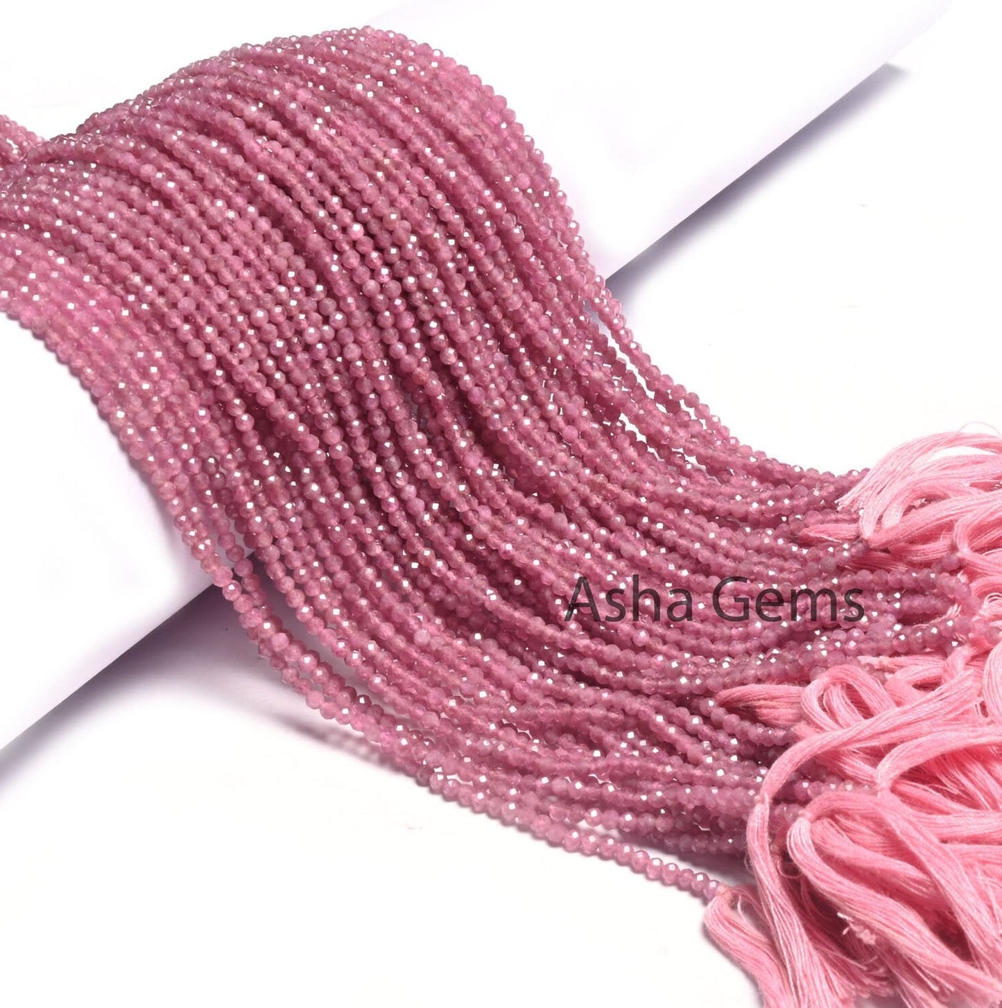 2.5 mm Fine Quality Pink Tourmaline Micro Cut Faceted Rondelle Gemstone Loose Beads, Natural Tourmaline Tiny machine cut Bead Jewelry Crafts