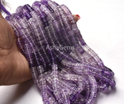 AAA Quality Shaded African Amethyst Smooth Tyre Shape Beads,7 mm Natural Purple Amethytst Plain Heishi Tyre Beads,Amethyst Bead Jewelry Sale