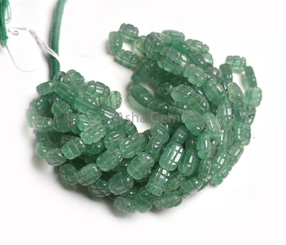 Beautiful Green Strawberry Handmade Carving Beads, Fine Strawberry Quartz Carved Uneven Oval Beads Gemstone Carve Fancy Bead Jewelry makings