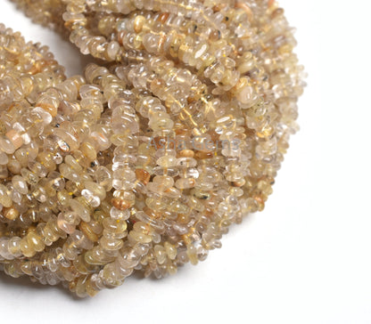 Beautiful Golden Rutile Smooth Uncut Chip Beads, Natural Rutile Uneven Rough Polish Gemstone Beads Uncut Chip Fine Yellow rutile Bead SALE