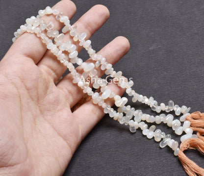 Off White Moonstone Smooth Uneven Drops Beads,13"Natural Milky White Moonstone Side Drill Teardrop Handmade Gemstone Bead Jewelry Craft SALE