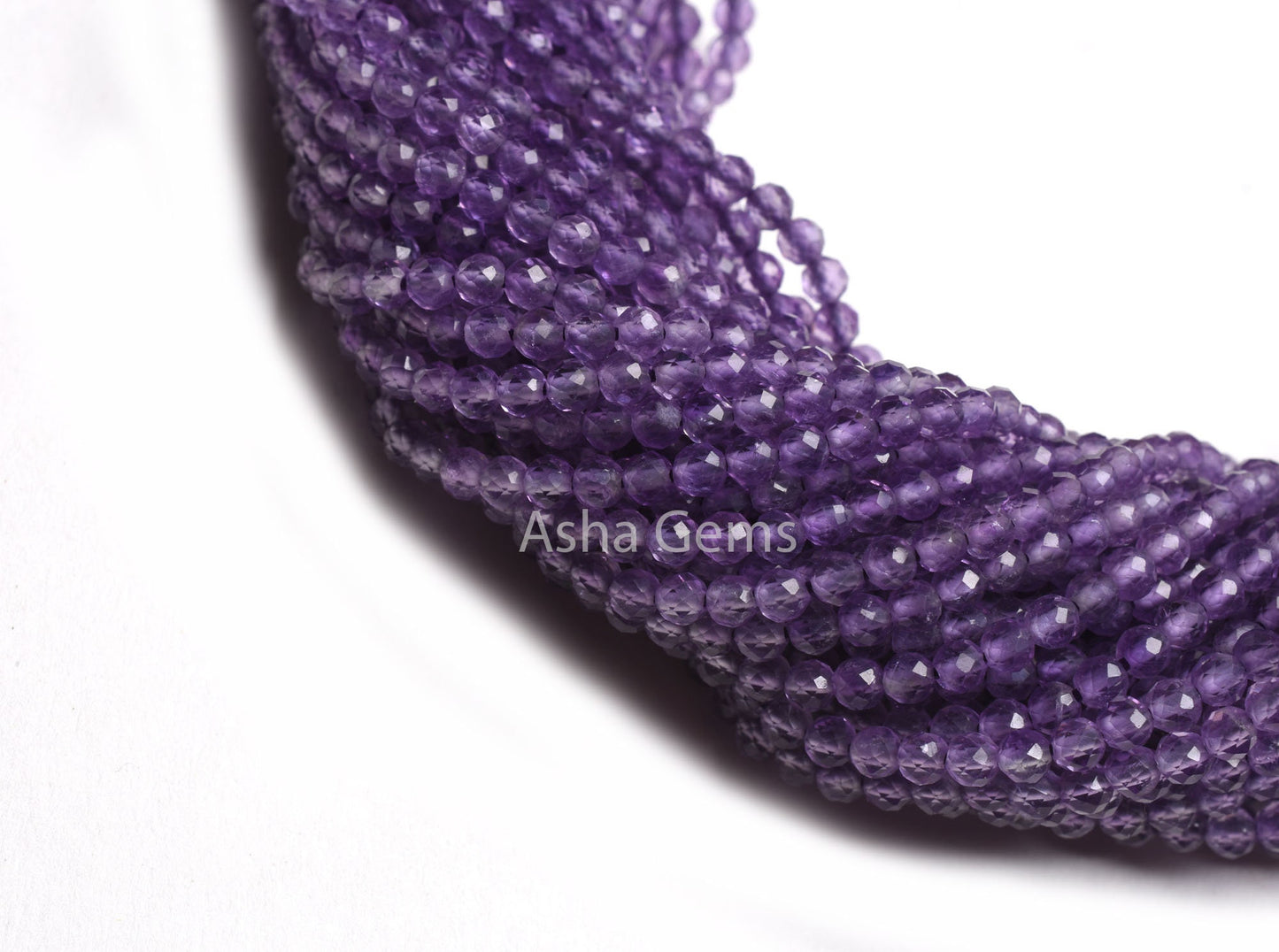 3.2 mm Purple Amethyst Micro Cut Gemstone Beads, AAA Amethyst beads, Natural African Amethyst Machine Cut Rondelle Beads Jewelry Craft SALE
