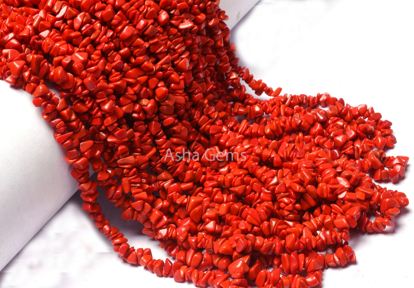 34 inch Strand Red Stone Uncut Chips Beads gemstone Smooth Raw Rough Beads, Fine Quality Red Stone Beads Uneven For Necklace Jewelry Making
