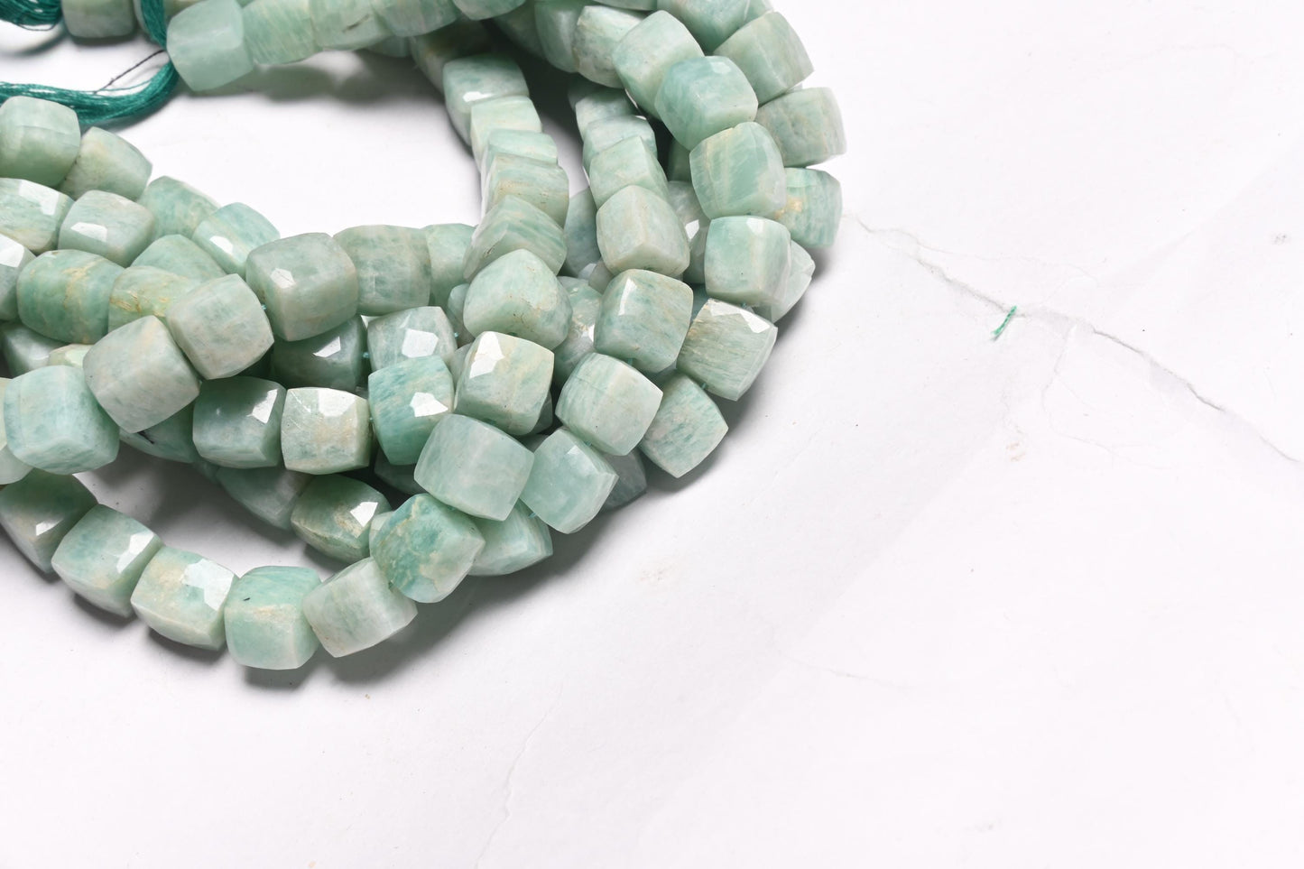 Beautiful Blue Amazonite Faceted Box Shape Gemstone Beads, Natural Amazonite Indian Cut 3D Cube Box Amazonite Bead Jewelry making Craft SALE