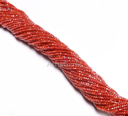 2.5 mm AAA Orange Zircon faceted Micro Cut rondelle Tiny beads,13"Strand Deep Orange Cubic Zircon Machine Cut Bead Jewelry making Craft SALE