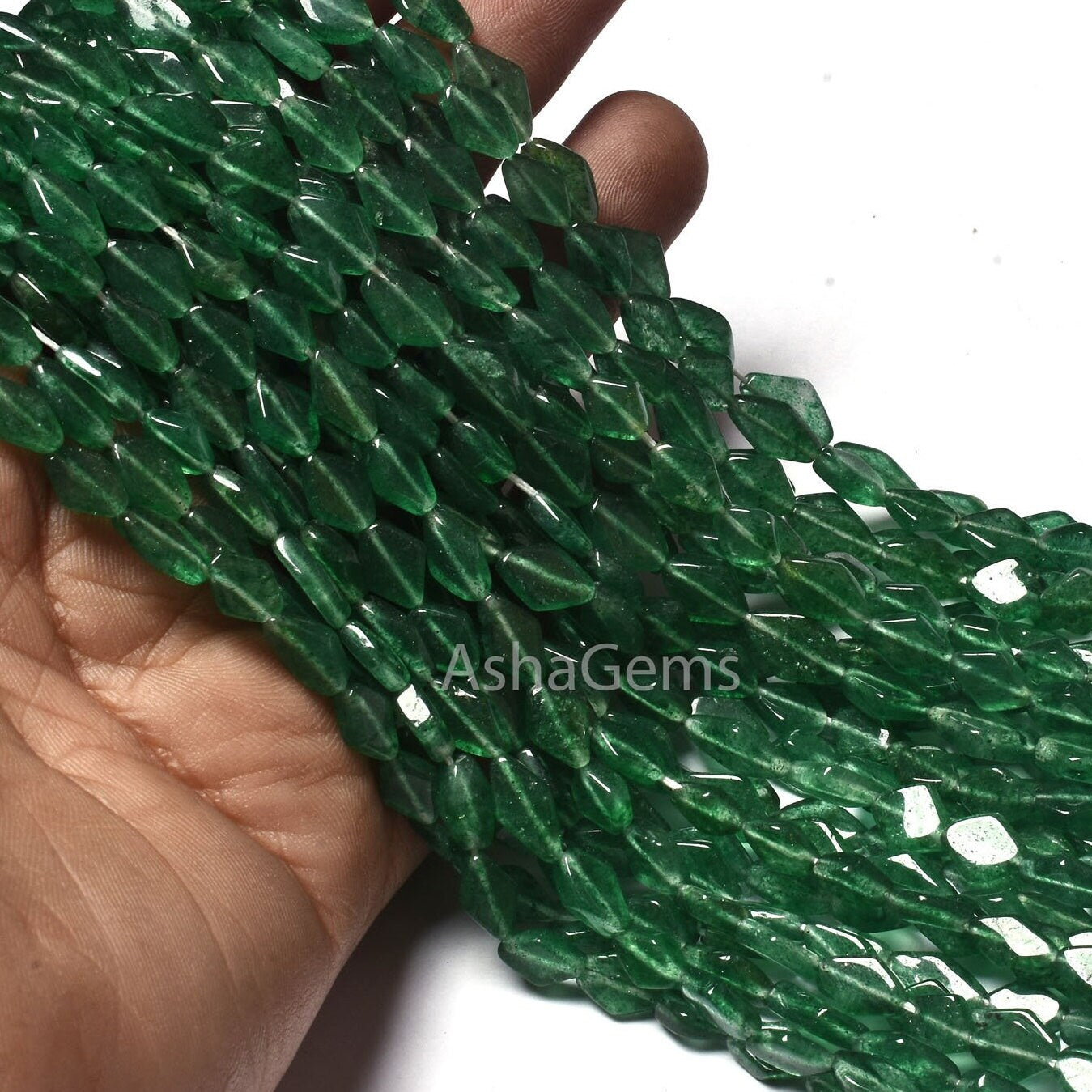 Natural Green Mica Rhombus Shape Beads,13" Strand Mica Margaj Beads, Green Mica Handmade Fancy Shape Gemstone Beads For Jewelry Making Craft