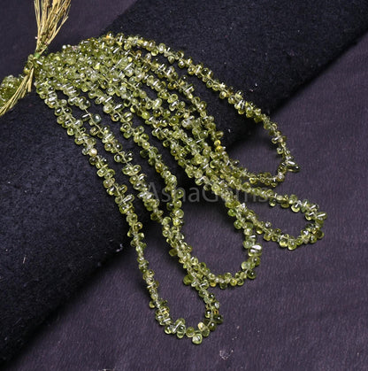 Beautiful Peridot Smooth Tiny Drops Shape Gemstone Beads, Natural Green Peridot Plain Handmade Uneven Teardrop Side Drill Beads Jewelry SALE