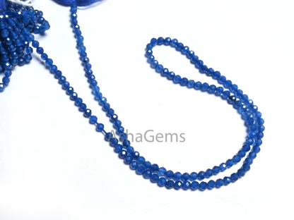 Amazing Blue Chalcedony Quartz Micro Cut Rondelle Gemstone Tiny Beads, 2.5 mm Top Quality Neon Blue Quartz Beads Necklace Jewelry Craft SALE