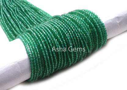 3.3mm AAA Green Onyx Micro Cut Faceted Rondelle Beads, Beautiful Green Onyx Micro Cut Gemstone Beads,12.5"Green Onyx Bead Jewelry Craft SALE