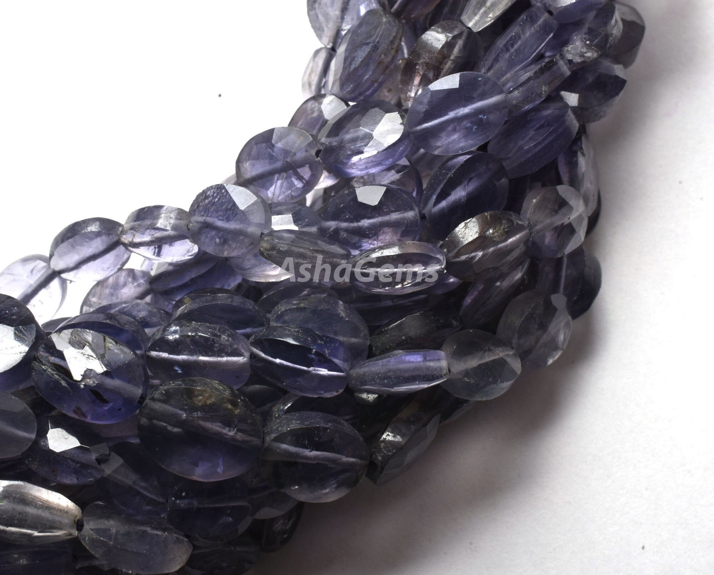 Light Blue Iolite Faceted Oval Shape Beads,13" Strand Natural Iolite Oval Gemstone Beads, Iolite Beads, Faceted Beads Oval For Jewelry Craft
