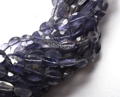 Light Blue Iolite Faceted Oval Shape Beads,13" Strand Natural Iolite Oval Gemstone Beads, Iolite Beads, Faceted Beads Oval For Jewelry Craft