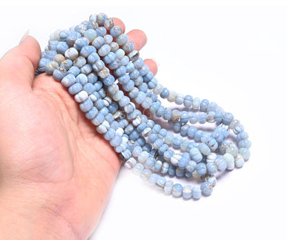 Beautiful Blue opal carving Watermelon beads,16" Shaded Blue Boulder Opal Carve Pumpkin Beads Hand Carved Gemstone Melon Bead Jewelry Crafts