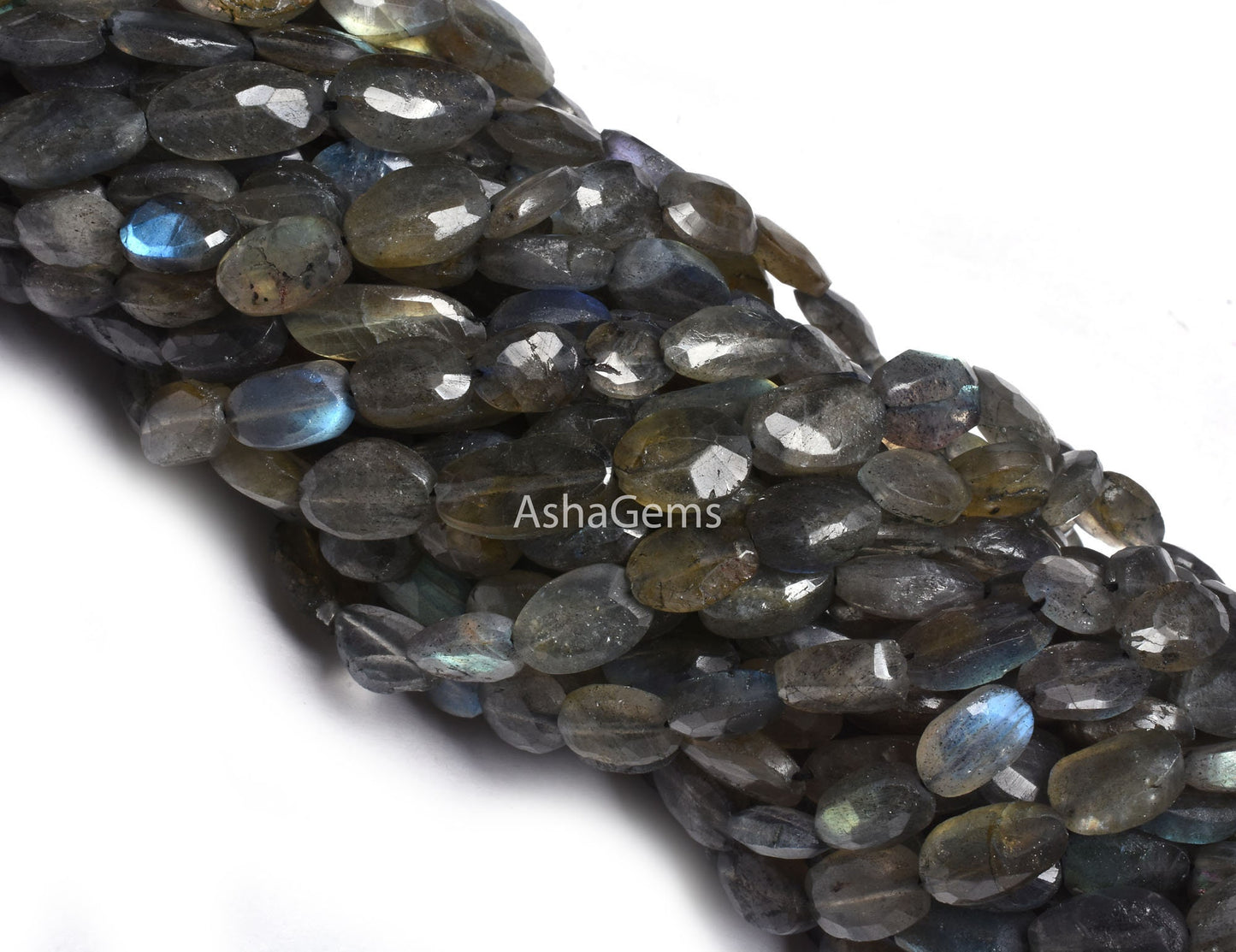 beautiful Labradorite Faceted Oval Gemstone Beads,13"Strand Natural Fire Labradorite beads Black Rainbow Handmade Uneven Oval Briolette Bead