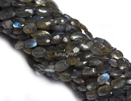 beautiful Labradorite Faceted Oval Gemstone Beads,13"Strand Natural Fire Labradorite beads Black Rainbow Handmade Uneven Oval Briolette Bead