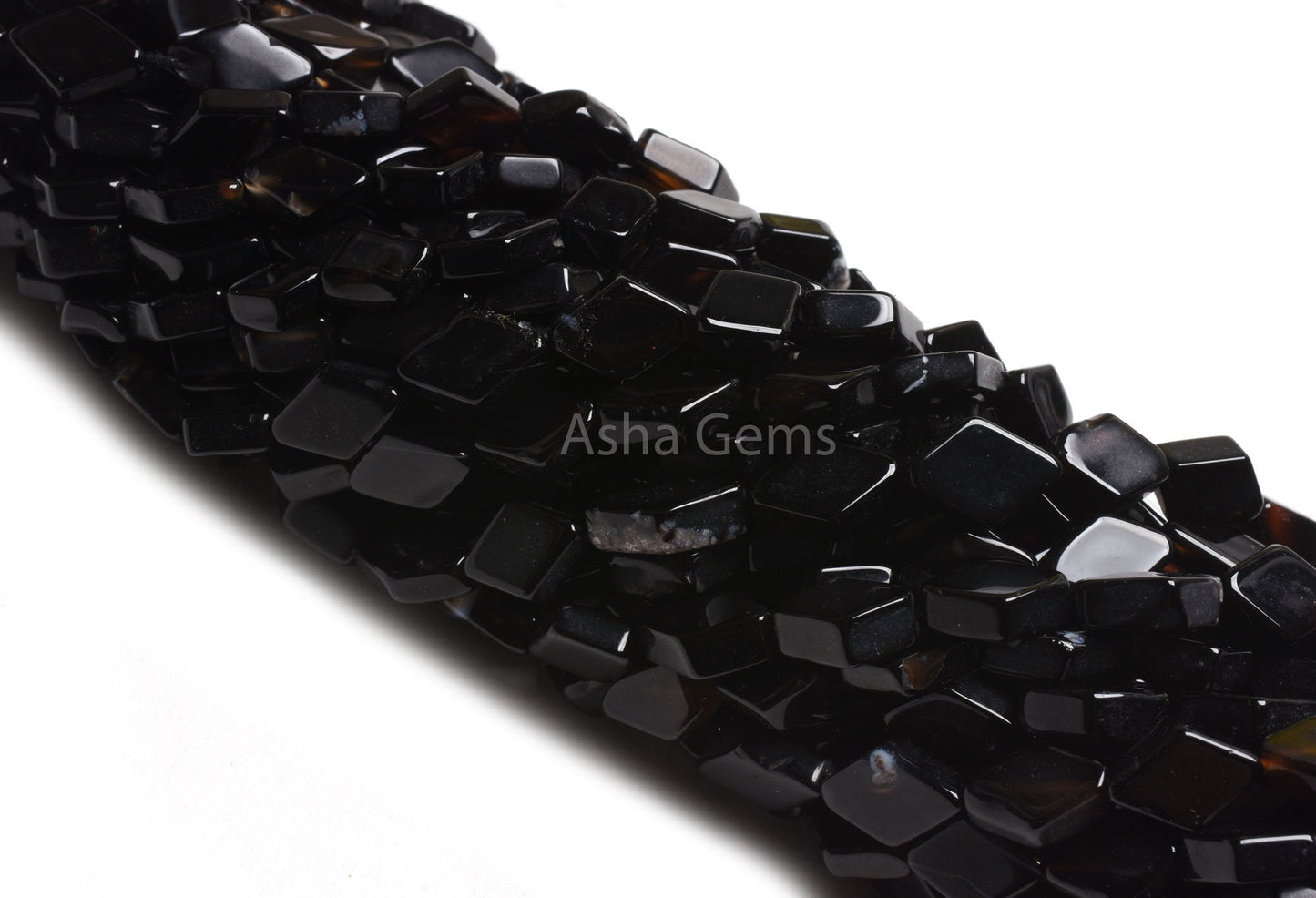Beautiful Black Onyx fancy Rhombus Gemstone Beads,13"Strand Onyx Uneven Rhombus Straight Drill Handmade Bead,Black Onyx Bead Handicraft SALE