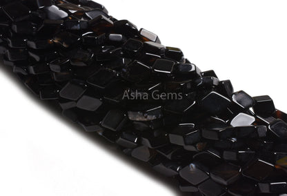 Beautiful Black Onyx fancy Rhombus Gemstone Beads,13"Strand Onyx Uneven Rhombus Straight Drill Handmade Bead,Black Onyx Bead Handicraft SALE