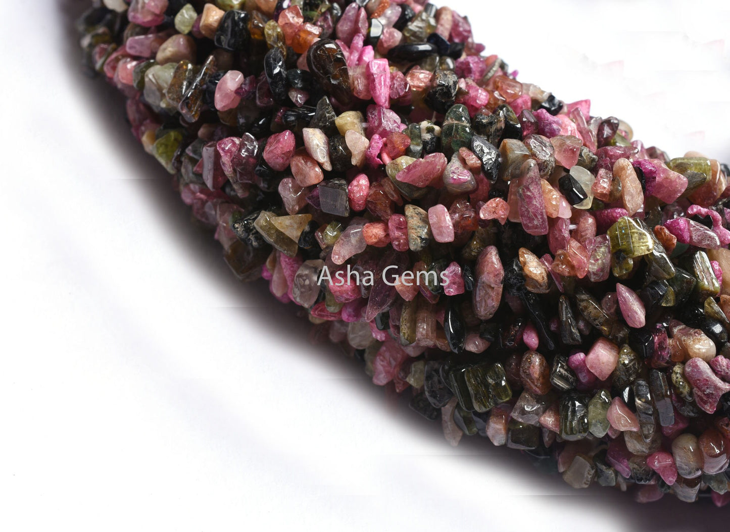 Natural Multi Disco Tourmaline Gemstone Uncut Chips Beads, 17,34" Strand Tourmaline Smooth Raw Rough Beads Jewelry Making Craft Tourmaline